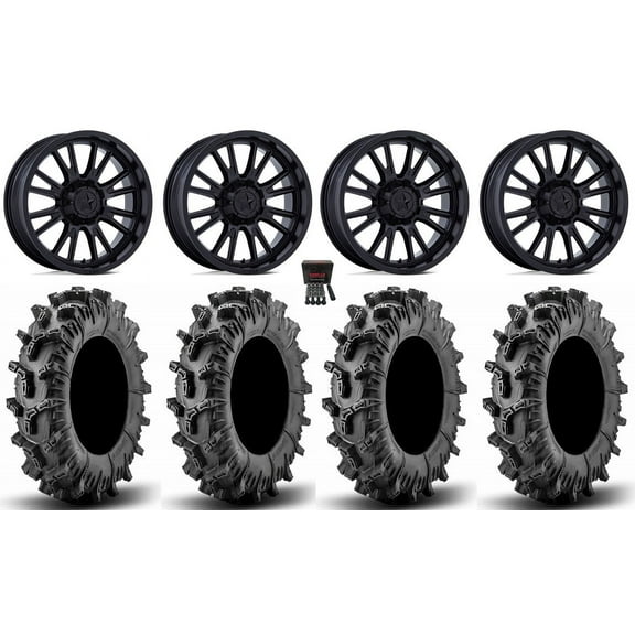 MSA ThunderLips 22" Wheels Black 35" Terminator Max Tires Sportsman RZR Ranger