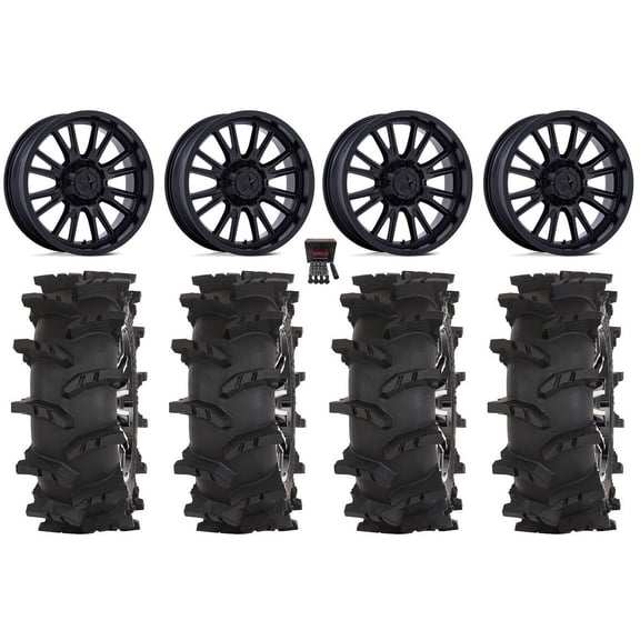 MSA ThunderLips 24" Wheels Black 37" Outlaw Max Tires Sportsman RZR Ranger