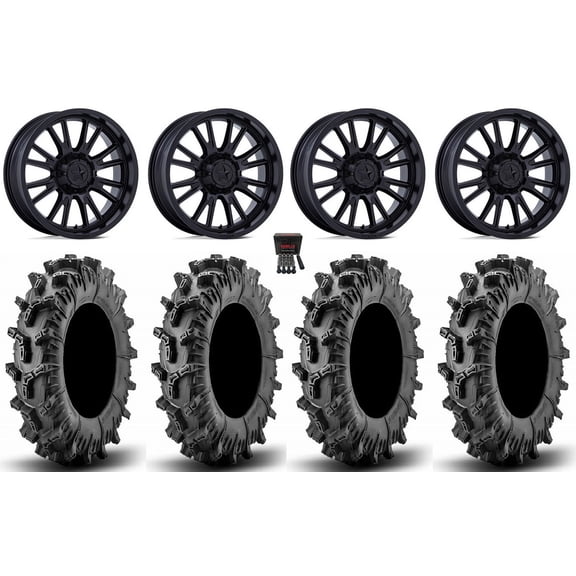 MSA ThunderLips 24" Wheels Black 38" Terminator Max Tires Kawasaki Teryx Mule