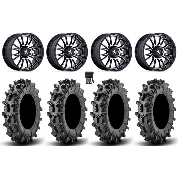 MSA ThunderLips 24" Wheels Machined 38" Terminator Max Tires Kawasaki Teryx Mule