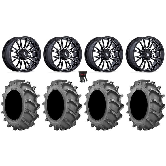 MSA ThunderLips 24" Wheels Machined 40x8.3 BKT 171 Tires Can-Am Maverick X3 / Honda Pioneer 1000 / Talon