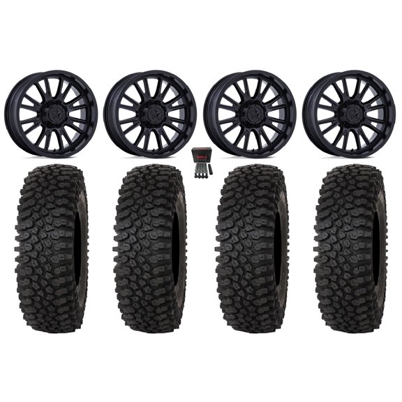 MSA Thunderlips 15" Wheels Black 33" Roctane ST Tires Polaris RZR Turbo R & Pro R Ranger 1500 Xpedition
