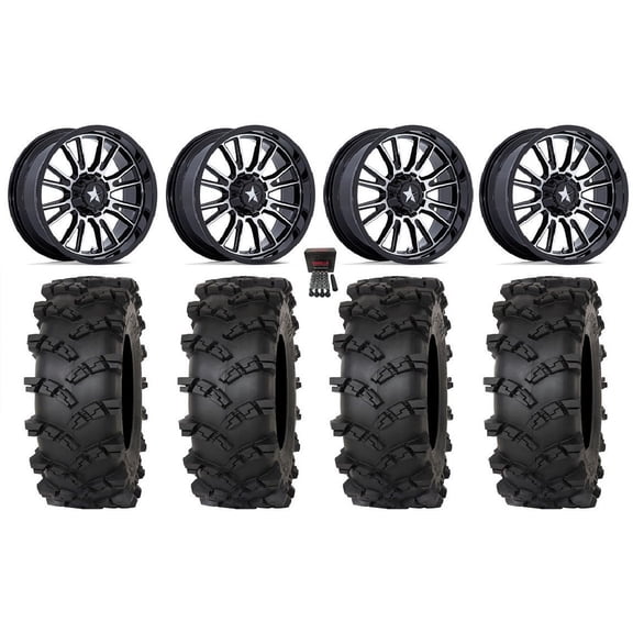 MSA Thunderlips 15" Wheels Machined 35" Outlaw M/T Tires Polaris RZR Turbo R & Pro R Ranger 1500 Xpedition