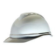 MSA V-Gard  500 Cap w/ 4-Point Fas-Trac  Suspension, White, 1/Each