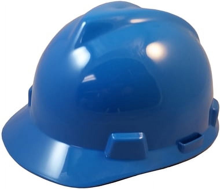 MSA V-Gard Cap Style Hard Hats w/FasTrac III Suspensions and Handy Tote Bag - Blue