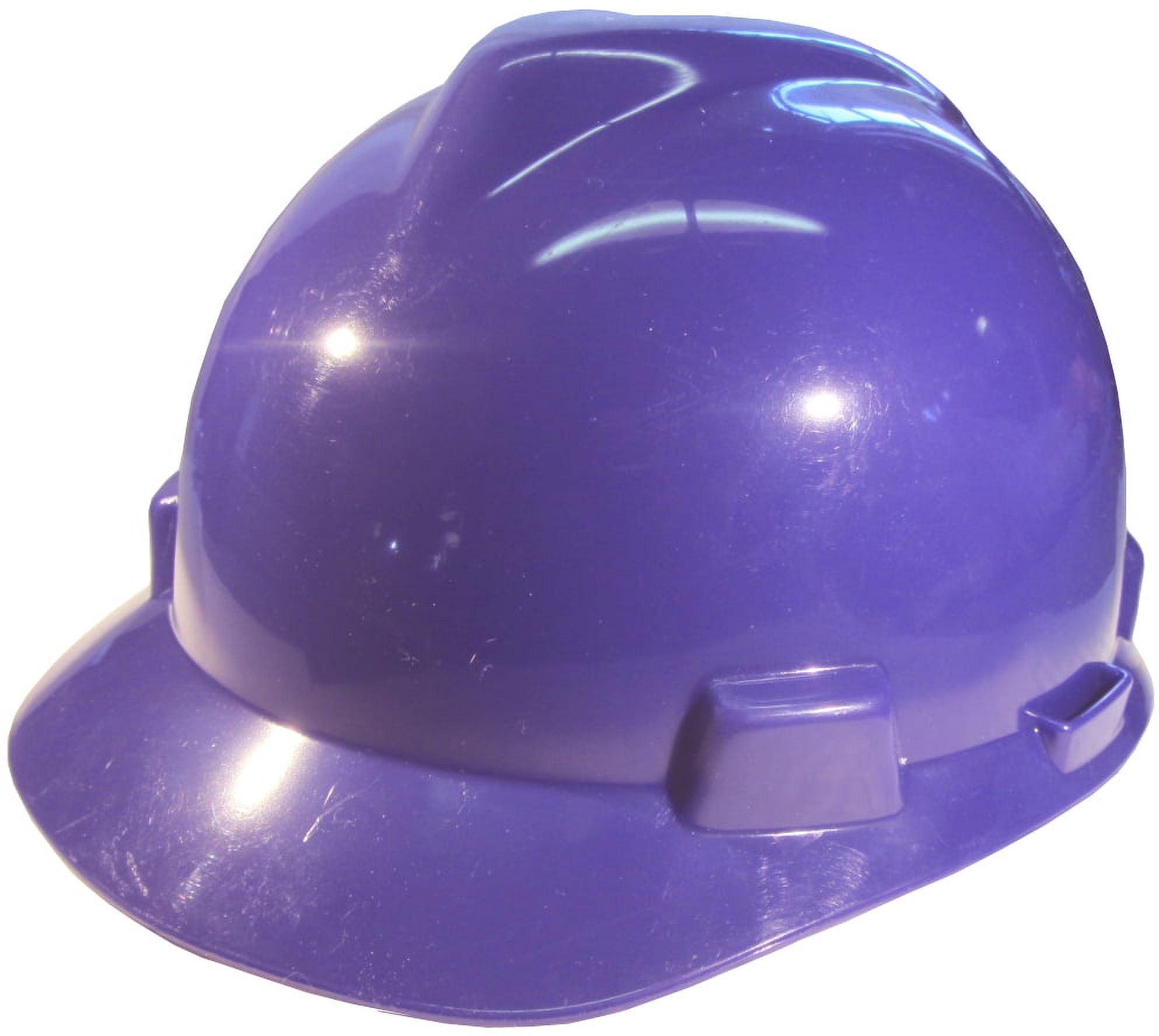 MSA V-Gard Cap Style Hard Hats w/FasTrac III Suspensions and Handy Tote Bag - Purple