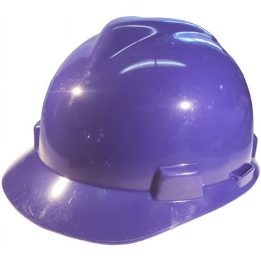 MSA V-Gard Cap Style Hard Hats w/FasTrac III Suspensions and Handy Tote Bag - Purple