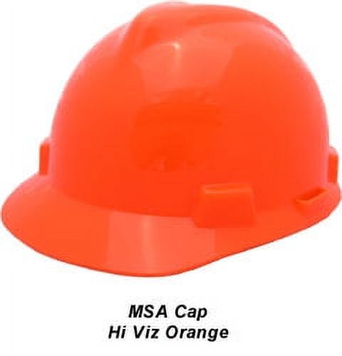 MSA V-Gard Cap Style Hard Hats with One Touch Suspensions Hi Viz Orange