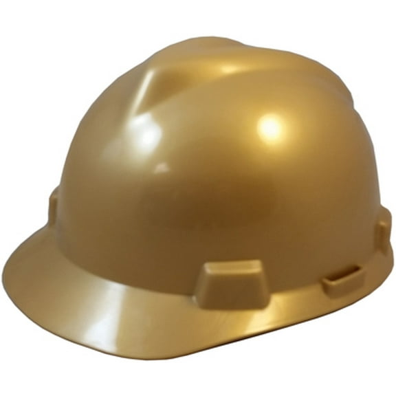 MSA V-Gard Cap Style Hard Hats with Staz-On Suspensions Gold