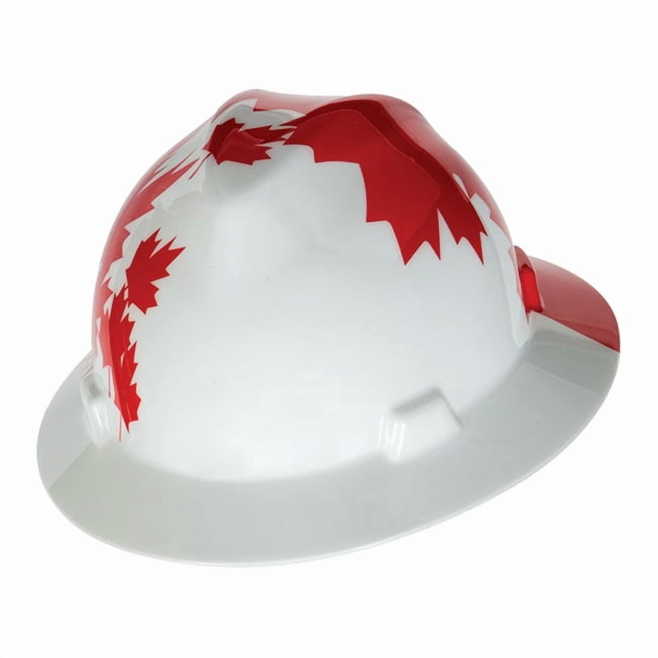 MSA V-Gard® Freedom Series™ Hat, Canadian Flag, White w/ Red Maple Leaf, 1/Each