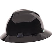 MSA V-Gard Full-Brim Hard Hat with Suspension - Polyethylene Shell, Superior Impact Protection and Self Adjusting Crown Straps - Standard Size Hard Hat