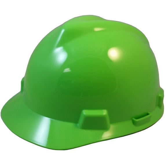 MSA V-Gard One Touch Suspensions Cap Style Hard Hats - Lime Green