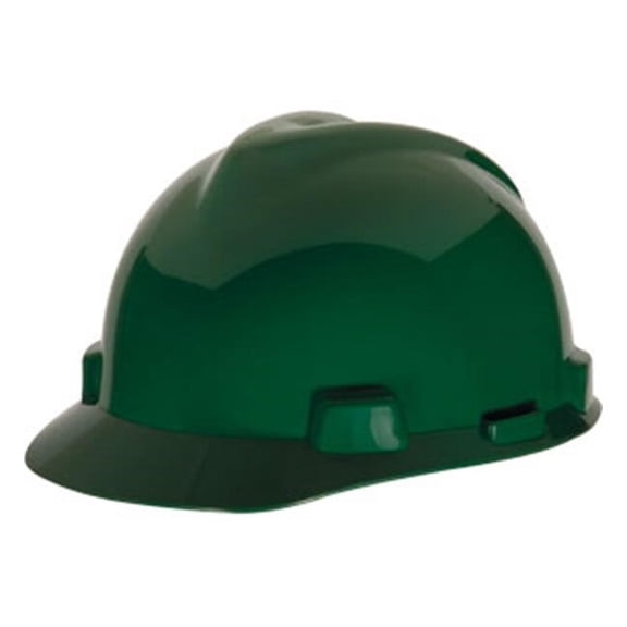 MSA V-Gard Standard Slotted Cap w/ Fas-Trac Suspension, Green, 1/Each
