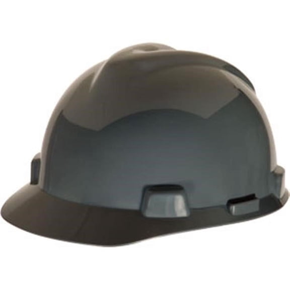 MSA V-Gard Standard Slotted Hardhat Cap w/ Fas-Trac Suspension, Gray (19 Units)
