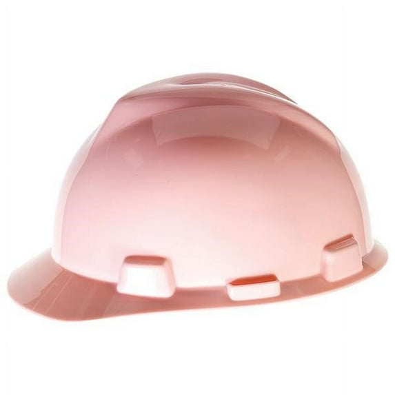 MSA V-Gard Standard Slotted Hardhat Cap w/ Fas-Trac Suspension, Pink (19 Units)