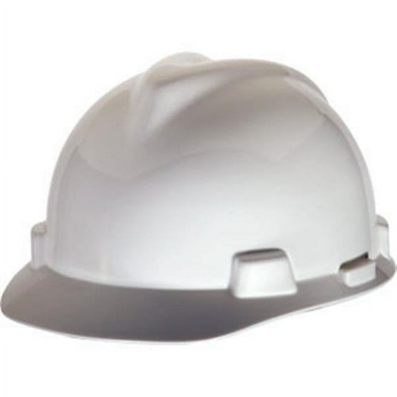 MSA V-Gard Standard Slotted Hardhat Cap w/ Fas-Trac Suspension, White (15 Units)
