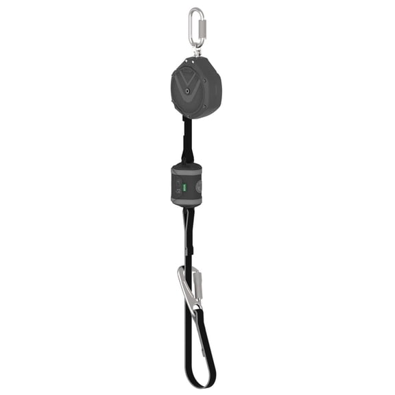 V-SHOCK Personal Fall Limiter Self-Retracting Lifeline, 10 ft. Length, Carabiner, Steel, 1 Leg(s)