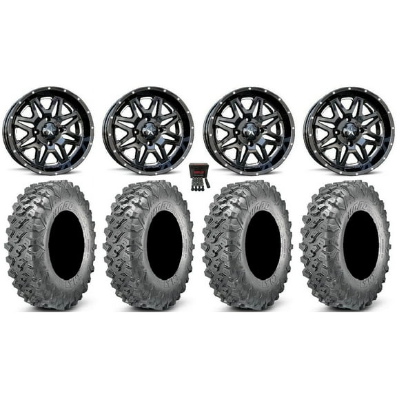 MSA Vibe 14" Wheels Black 28" Lynx SXS Tires Sportsman RZR Ranger