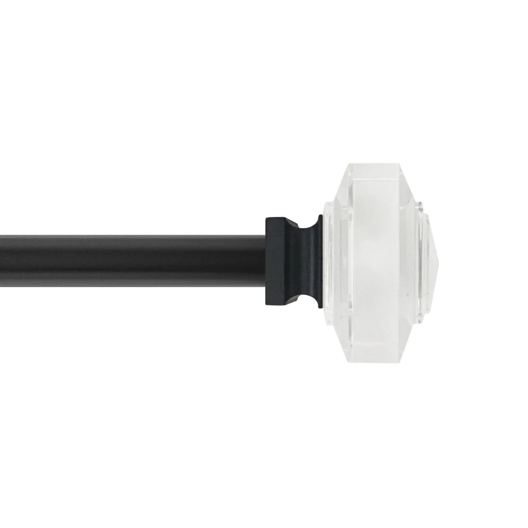 Mainstays 3/4" Acrylic Square Adjustable Single Curtain Rod, 30-84", Black