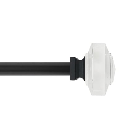 Mainstays 3/4 in Square Adjustable Single Curtain Rod, 30-84 in, Matte Black