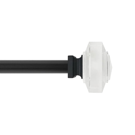 Mainstays 3/4" Acrylic Square Adjustable Single Curtain Rod, 30-84", Black