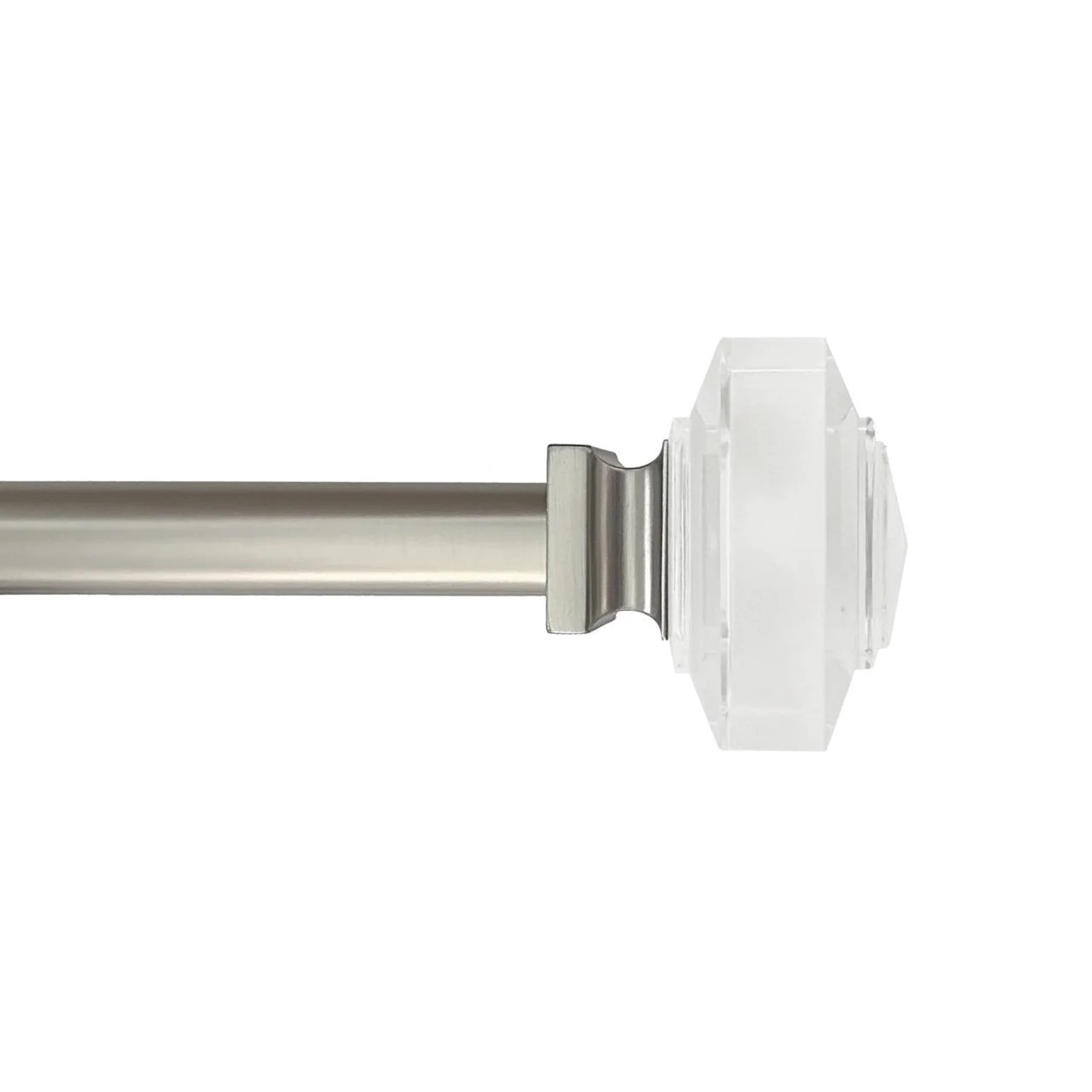Mainstays 3/4" Acrylic Square Adjustable Single Curtain Rod, 30-84", Nickel