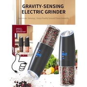 COCOBELA 2 Pack Electric Salt and Pepper Grinder Set, Battery Operated Mill, Stainless Steel Shaker with LED Light COCOBELA 2 Pack Electric Salt and Pepper Grinder Set, Battery Operated Mill, Stainless Steel Shaker with LED Light