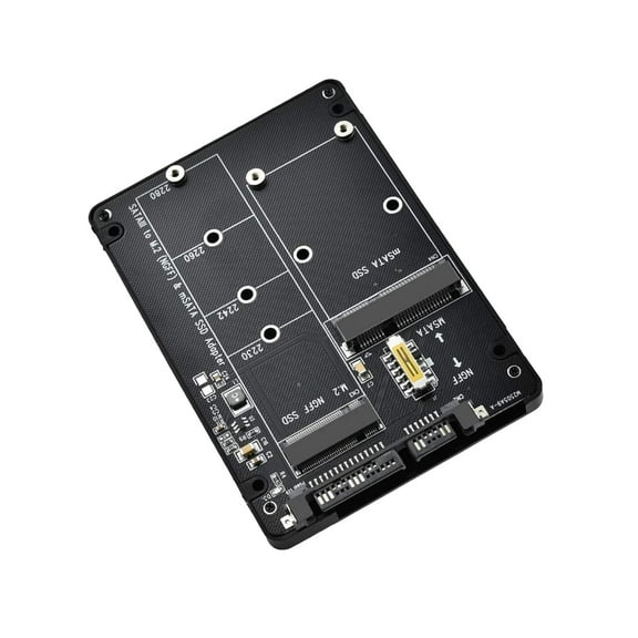 MSATA/M.2 NGFF to SATA III Adapter 2 in 1 Converter 2.5" SSD Hard Drive Enclosure TAPDRA Accessory Part