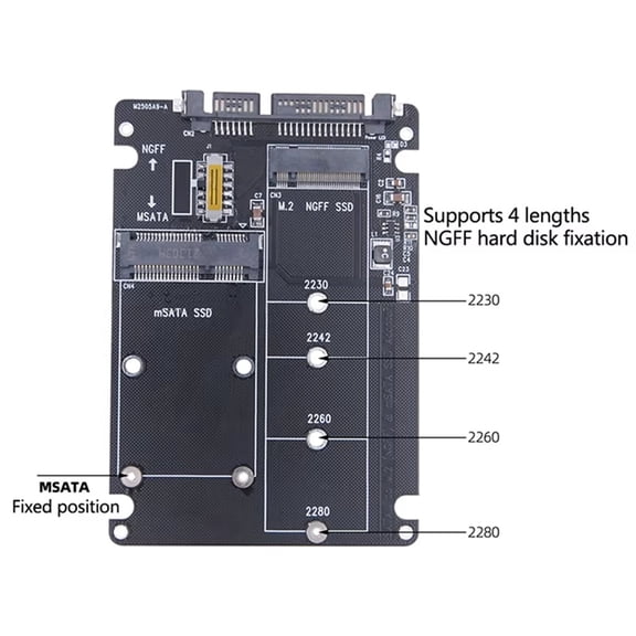 MSATA to USB Adapter MSATA Enclosure M.2 NGFF MSATA SSD to SATA 3.0 Adapter Riser Board M.2 Box Cable