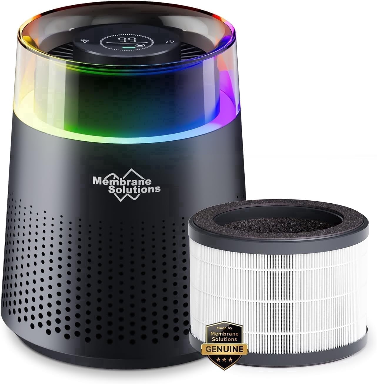 MSB5W Air Purifier with 3-in-1 HEPA Filter, Allergen Removal, LED Lights, Smart Purificador,Remove 99.97% of Particles and Air Pollution with Extra Replacement Filter