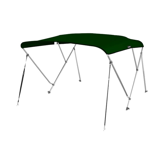MSC 3 Bow Bimini Top with Rear Support Pole and Storage Boot, Forest Green