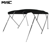MSC 4 Bow Bimini Top مع قطب الدعم الخلفي وحذاء التخزين ، أسود
