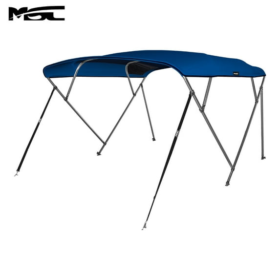 MSC 4 Bow Bimini Top with Rear Support Pole and Storage Boot, Pacific Blue