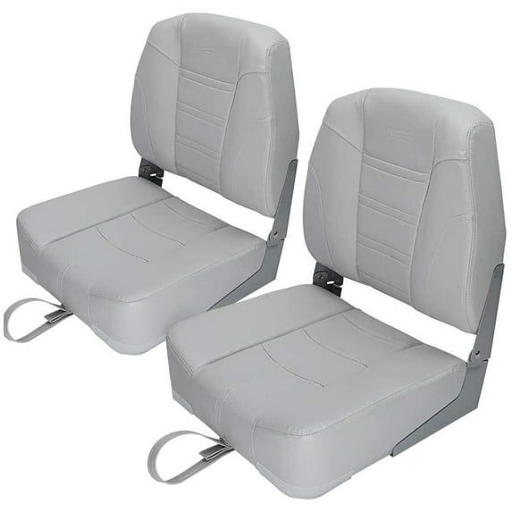 MSC Fishing Folding Boat Seats,One Pair Pack (S104 Gray/Gray)