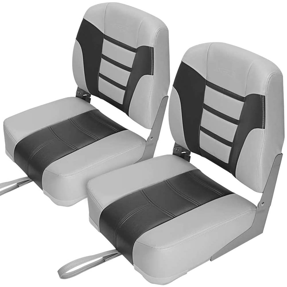 MSC Fishing Folding Boat Seats,One Pair Pack (S104 Light Grey/Dark Grey)