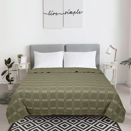 Mainstays Cloud Matelasse Quilt, Bay Leaf Green, Full/Queen