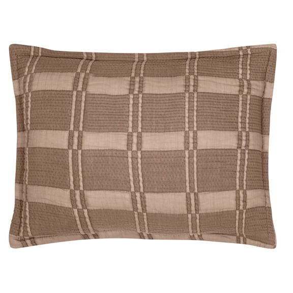 Mainstays Cloud Matelasse Pillow Sham, Warm Brown, Standard
