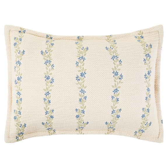 Mainstays Heritage Floral Pillow Sham, Indigo Vines, King