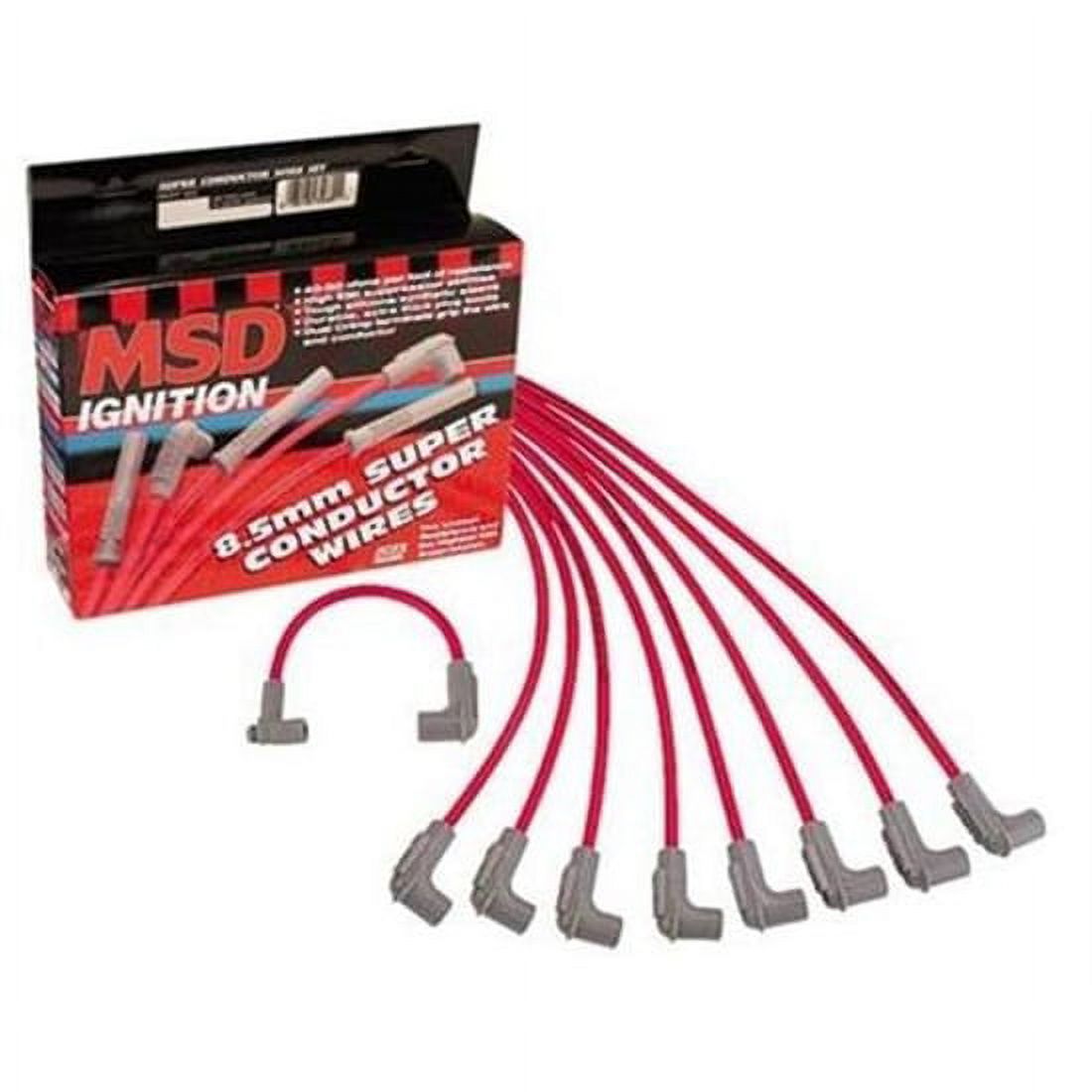 MSD 35599 Red 8.5mm Super Conductor Spark Red Plug Wire Set 8.5