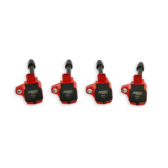 MSD 82494 MSD Ignition Coil Blaster Series 2015-2019 Honda 1.5L and 2016-2020 2.0L/2.0L Turbo 4-cylinder engines , Red, 4-pack