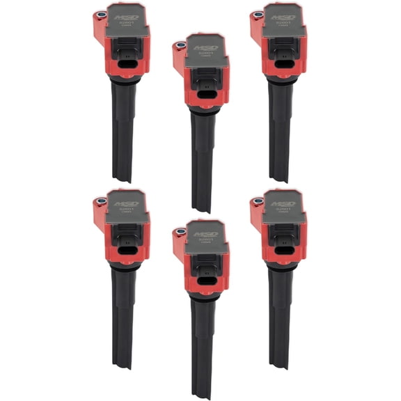 MSD 826016 MSD Ignition Coil - Ford EcoBoost - 2.7L / 3.0L V6 - Red - 6-Pack