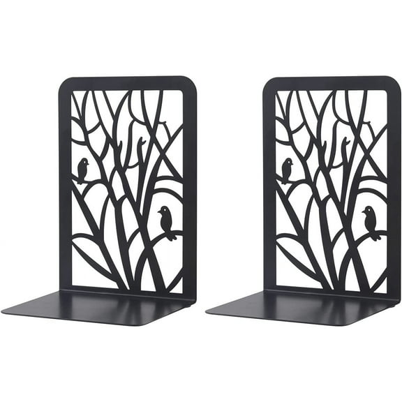 MSDADA Book Ends 1 Pair Bookends Supports(Black)