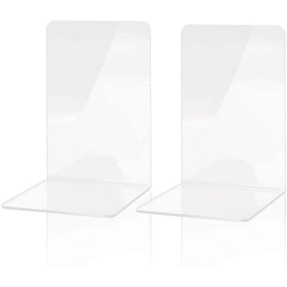 MSDADA Book Ends Clear Acrylic Bookends(1pairs/2pcs)