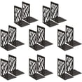 thumbnail image 1 of MSDADA Book Ends, Desk Bookends Heavy Duty, Book Ends Holder for Shelves, Metal Bookends for Office&School, Book Shelf Holder Home Decorative, Bookend Supports, Book Stoppers (Black, 8 Pairs), 1 of 7
