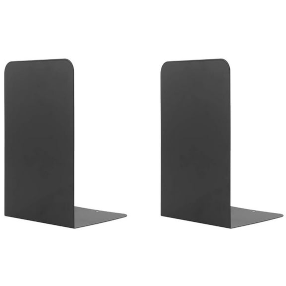 MSDADA Bookends, Book Ends for Book Shelves, Bookends for Office, Book Ends for Heavy Books,Metal Bookend Supports, Modern Minimalist Style Bookends, Black(1 Pairs)