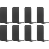 MSDADA Bookends Metal Book Ends Supports Black(4 Pairs)