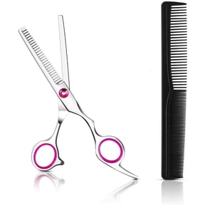 MSDADA Thinning Shears Thinning Scissors 6.7 Inch Stainless Steel Hair Cutting Scissors Professional Haircut Trimming Texturizing Blending Scissors Barber Home Use Hairdressing Scissors(Pink)