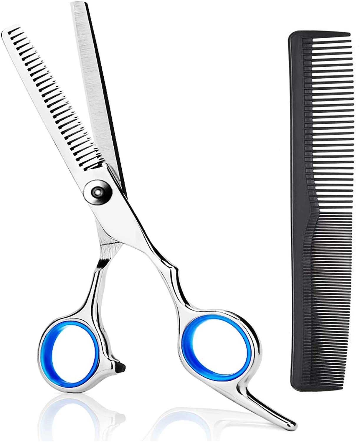 MSDADA Thinning Shears Thinning Scissors 6.7 Inch Stainless Steel Hair Cutting Scissors Professional Haircut Trimming Texturizing Blending Scissors Barber Home Use Hairdressing Scissors(Blue)