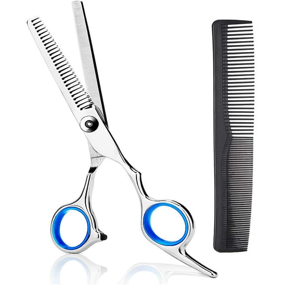 MSDADA Thinning Shears Thinning Scissors 6.7 Inch Stainless Steel Hair Cutting Scissors Professional Haircut Trimming Texturizing Blending Scissors Barber Home Use Hairdressing Scissors(Blue)