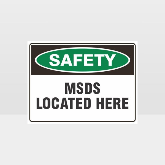MSDS Located Here Sign - Emergency Metal Tin Sign 12x8 Inch